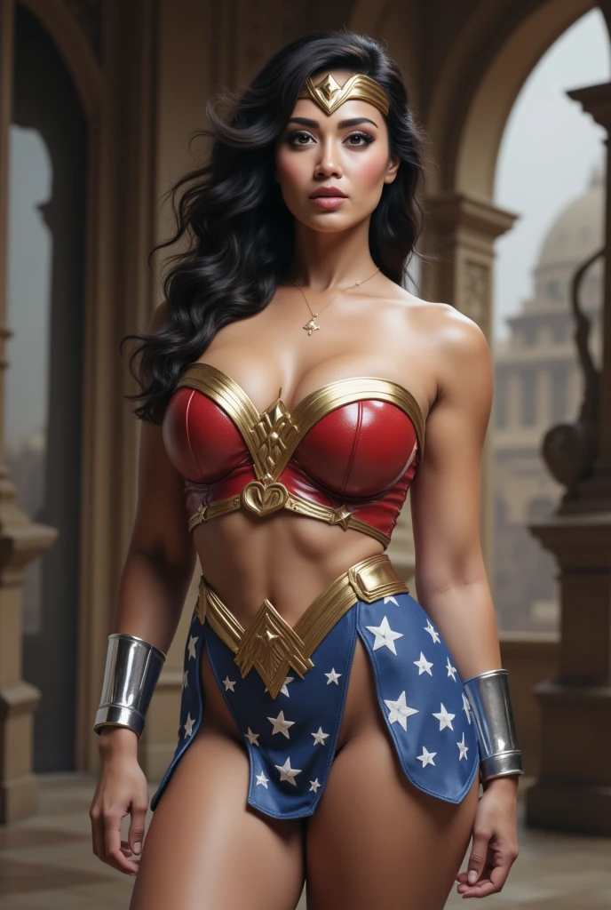 Voluptuous, muscular Busty Kiara Advani in erotic wonder woman costume. Almost nude. Only one figure. Fuller but softer body. Sweaty, fair, busty body. Beautiful exotic, stylish and looking hot, !!, fair complexion, stunning, glamorous, appealing figure, beautiful and Busty. Thin waist, stylish and pose, shiny, Sweaty exotic skin, Busty Smooth body. Sexy, sultry and , sexy look, fit hourglass figure, complete body nice, beautiful, fair complexion, stunning beautiful, exotic gorgeous lady, femme, goddess, most beautiful woman on earth, fantasy inspiration, goddess, gorgeous
