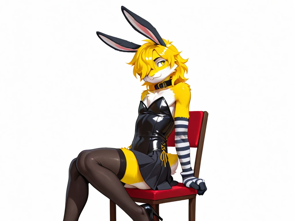 Chica con un bunny suit de playboy,fishnet stockings and tattoos in a room with cameras
