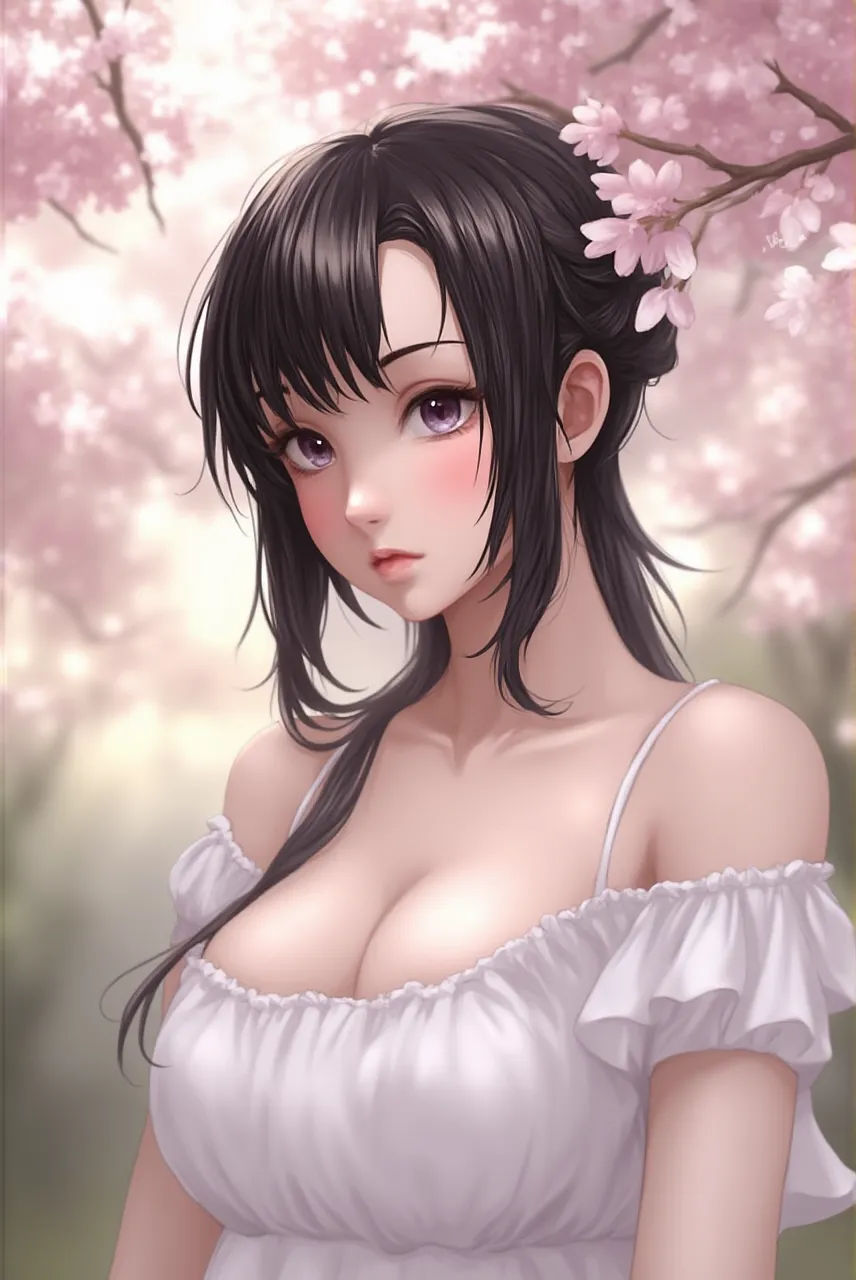 illustration style, smiling, goddess showing tits without clothes , cute face, details high extremely show tits,on the flowers pink land ,medium tits, night ,Shiny tits ,medium tits,beautiful tits, smiling,night , Glossy Effect black hair, pink body , medium size hair,illustration drawing body ,high detailed, high quality, ultra HD, smooth,   glowing Big  eyes, cinematic picture, shiny body,