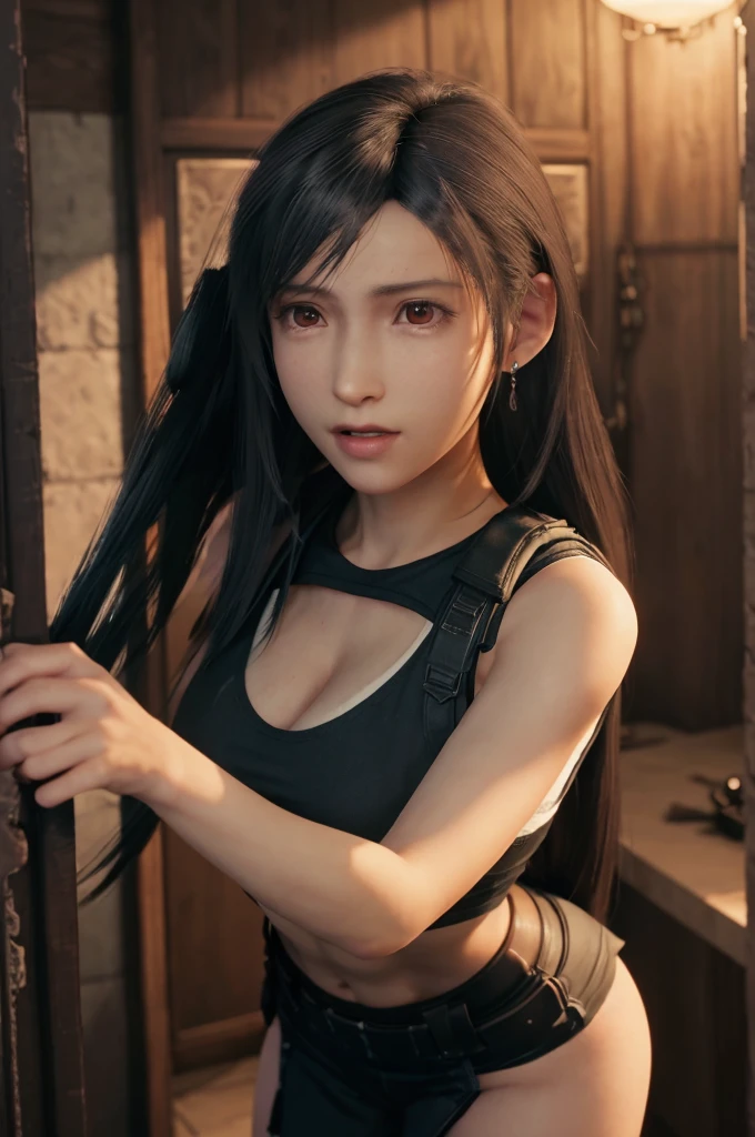 highest quality，masterpiece，Ultra-high resolution, Very detailed, 8k，(Beautiful woman)，(一人のBeautiful woman)，((Put your arms behind your back))，(((Bondage)))，(execution)，((incontinence))，Scared，torture，slave，((Woman bound in chains：1.5)),Crucifixion，Panties，bra，Large Breasts、，Defeated heroine，A ruined world，Remains，ruins，Browsing Caution