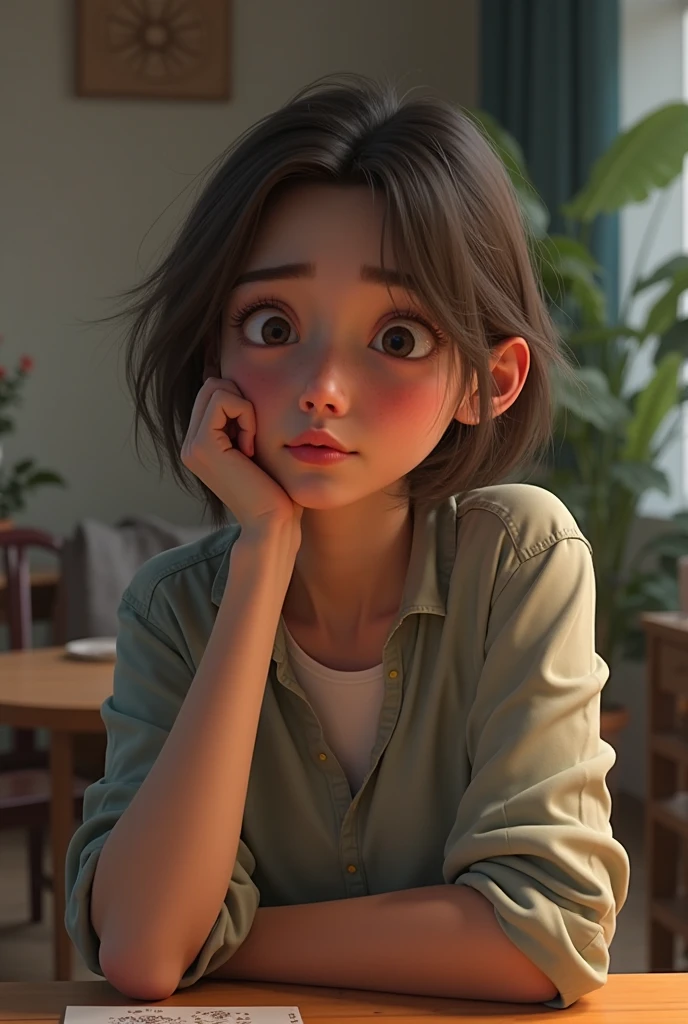 masterpiece, best quality, finely detailed, high resolution, extremely delicate and beautiful, stunning, 1girl, idol, close-up, collarbone, photo, film, depth of field, skin texture, t-shirt, rubber band, topknot, long hair, messy hair, freckles