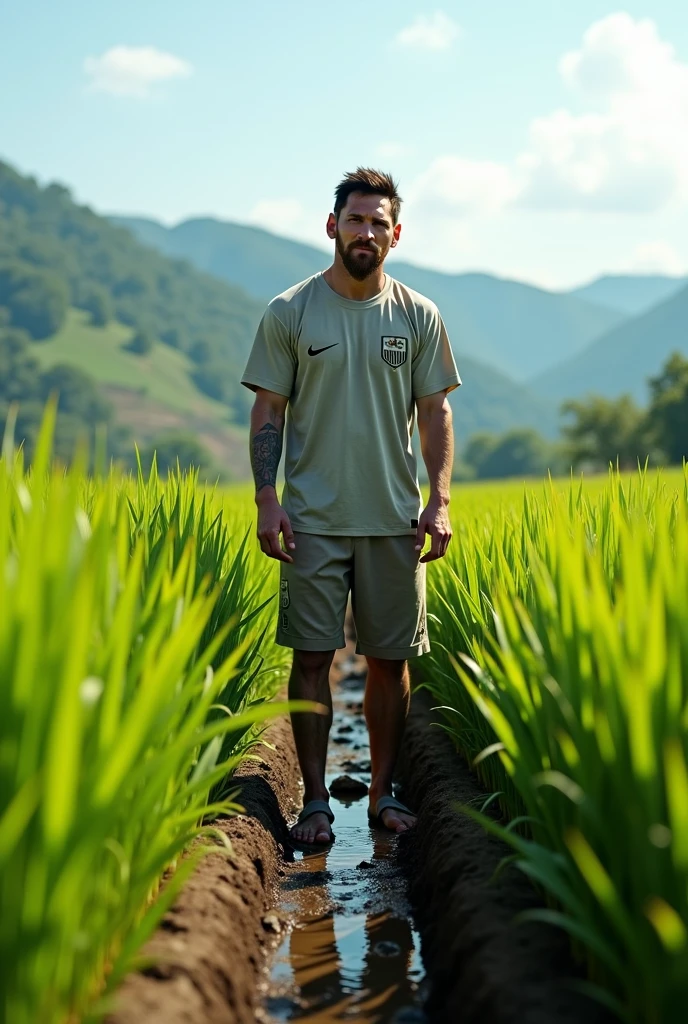 A poor man farmers crying in rever side 
