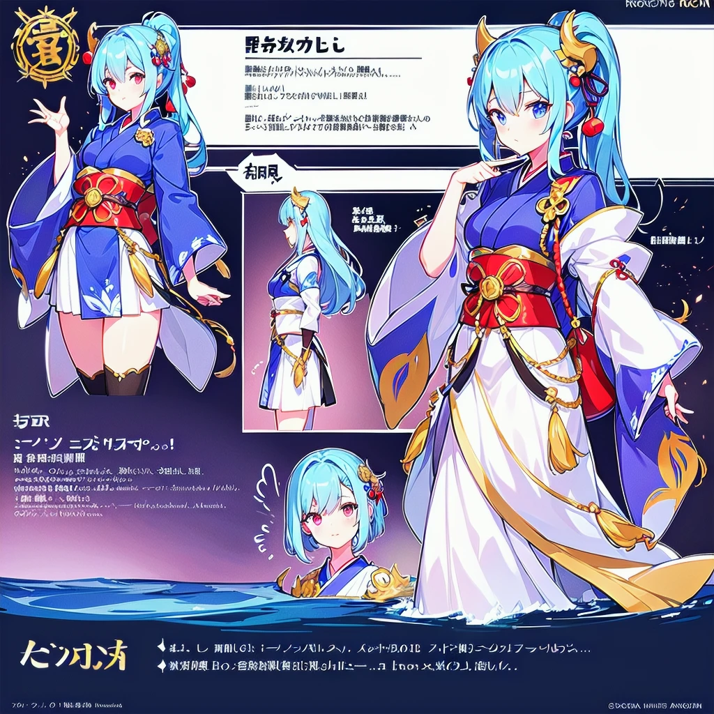 4k, masterpiece, High resolution, (big breasts)、((solo girl))、Statue of Alafed, a knight with a sword and shield, ( highly detailed diagram ), Ocean