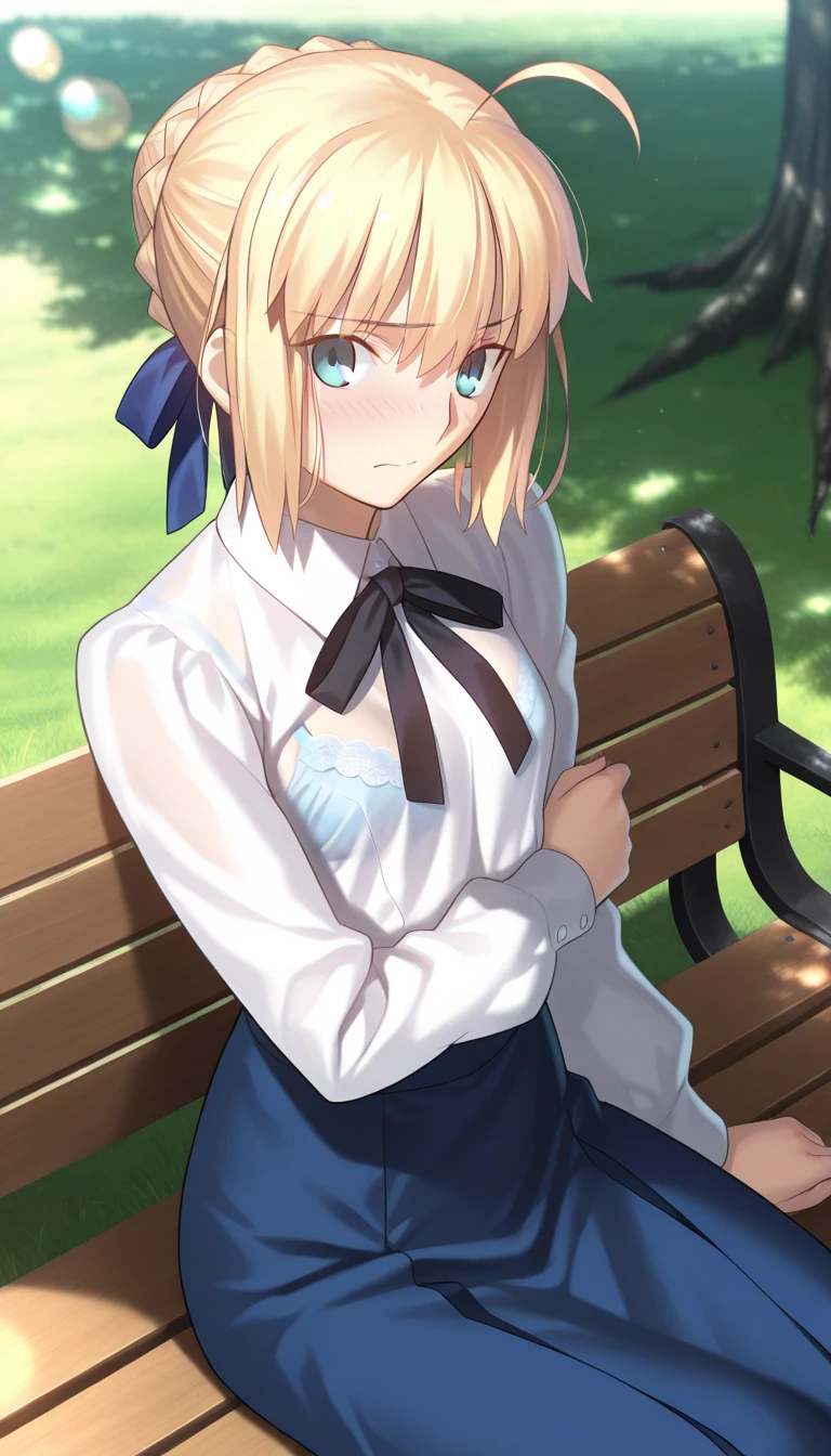 garden,On the grass,Uniformed,High School Uniform,Sit on the grass,Leg spread,Spreading legs,Flipping up a skirt,Showing her panties,Lifting up her skirt,Looking forward,Normal milk,Normal boobs,Blonde,Short Hair,Blue Eyes,Very embarrassed,Hold your mouth with your hand,Embarrassed face,Shy with open mouth,blush,Very embarrassed,Look Away,naked,Front viewStanding,Not looking at me,Looking away,Turn away,Thick thighs,Angle from below,Watch her from below