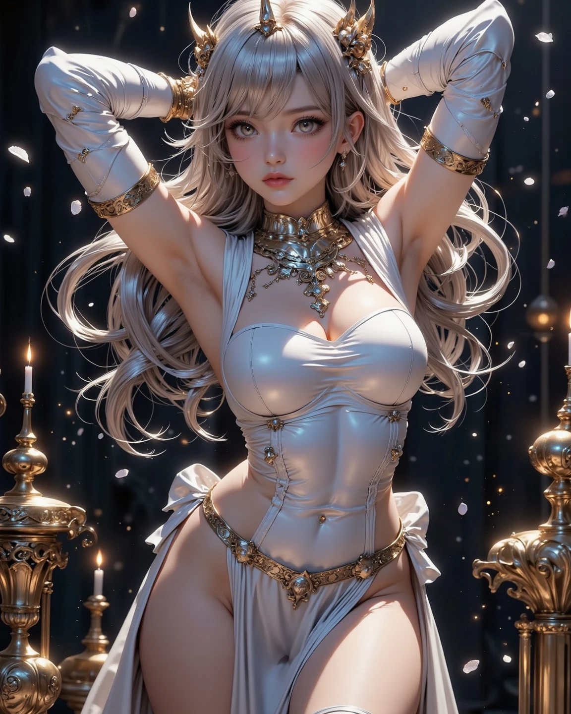 (Full Body of Extremely Detailed((Sexy Maid Group in a row:1.37))), KAWAII perfect face, Reflective Eyes, Detailed(Delicate Clothing textures), Correct Leg Line, Dynamic Joyful Expressions LifeLike Rendering, Specular Reflection, TopQuality 8K Ultra-detailed masterpiece (ProfessionalPhoto:1.37), (Acutance:0.8), (Luminism:1.28), (Renaissance art style), Colorful Light particles, ((Full body from side)), {Kissing|Thigh Gap|AssFocus|(NakedApron with Overflowing SideBoob)}, Radiant Fine Skin with Transparency, (Exposed:0.4), (Different types of Anime hair color){Pink Hair|Blue Hair|Platinum Blonde|Pure White Hair|Liquid Hair}, Perfect Lighting 