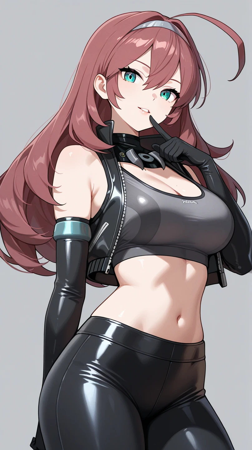 anime girl in black leather jacket and black pants with a knife, style of masamune shirow, inspired by Masamune Shirow, fine details. girls frontline, noire moody scene, oppai cyberpunk, by Masamune Shirow, rei hiroe black lagoon manga, biomechanical oppai, kawacy, from girls frontline, comic artwork, anime girl with long hair, beautiful long haired girl, navel, evil expression, masterpiece, best quality, highly detailed, a girls with a gun, evil smile , open mouth, sexy gaze, badass
pose , evil smile, smile, (nsfw) not safe for work, guns blazing, anime girl with long hair, beautiful long
haired girl, navel, evil expression, exposed belly, exposed navel, exposed midriff, exposed lower belly,
long black pants, crop top, cleavage, unbuttoned leather pants ,open fly, low rise black leather pants,
leather jacket, holding a gun