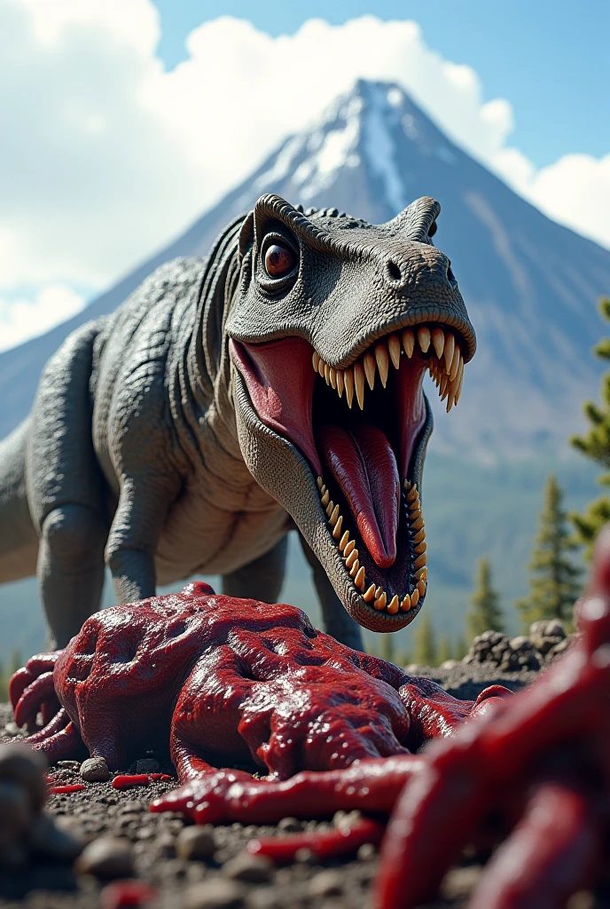 masterpiece, high quality, realistic, detailed background, (((dinosaur, Shiba lying on back))), (feral), (((wide hips))), ((((rear view, poop on face)))), (masterpiece), best quality, 4k, 2k, ((((((((standing, duo, feral dog head in dinosaur cloaca, deep rimming, rimjob, feces in mouth))))))))