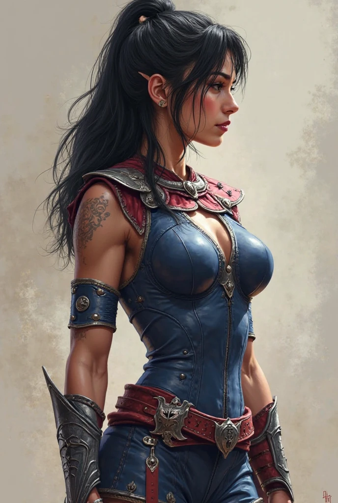 CG K ultrarrealista ,((de primera calidad、8k、32K、Obra maestra、nffsw:1.3)), (superfine illustration)、(super high resolution), (((cuerpo adulto))), (((1 chica en))), ((( bob de pelo corto ))), 25 year old cyberpunk gladiator with perfect body, Hombreras con espinas de metal., Gladiadores in Brooklyn, (( bob de pelo corto )), Camiseta del equipo de rugby rota, Casi desnudo al estilo urbano salvaje de Simon Bisley, pelo rubio corto, ropa minima, Metallic protection on the left arm with complex graphics..., Rojo oscuro con estrellas blancas y rayas azules y blancas.,(( dynamic action pose:1.5)), armadura, Lleno de puntas y remaches., Tatuaje de veneno (((Imagen desde la rodilla hacia arriba))), pelo rubio blanco corto, En el fondo、 There is a wall with an intricate design painted by Shepard Fairey...