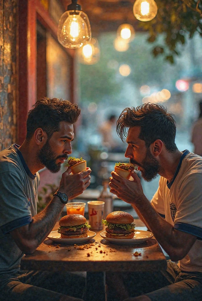 What are the two men having?
