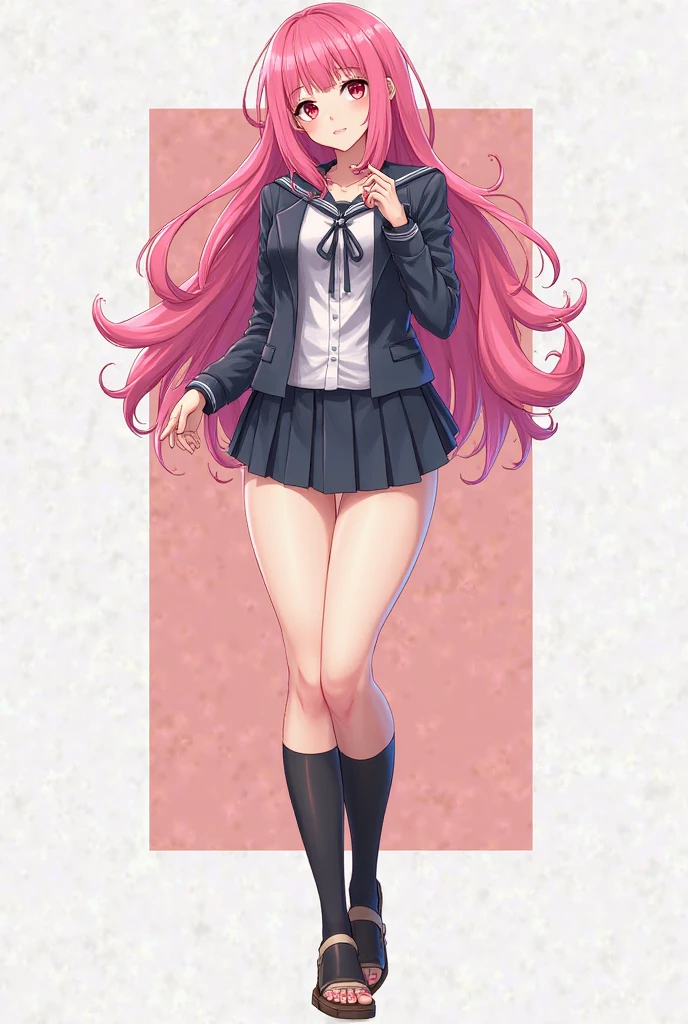 Anime Girls with pink hair and glasses in a , seductive Anime Girls, Beautiful anime school girl, Realistic school girl, a Surreal , Junko Enoshima from Danganronpa, Anime Girls with long hair, Surreal , Anime full body illustration, Smooth anime CG art, (Anime Girls), On pixiv, Anime Best Girl