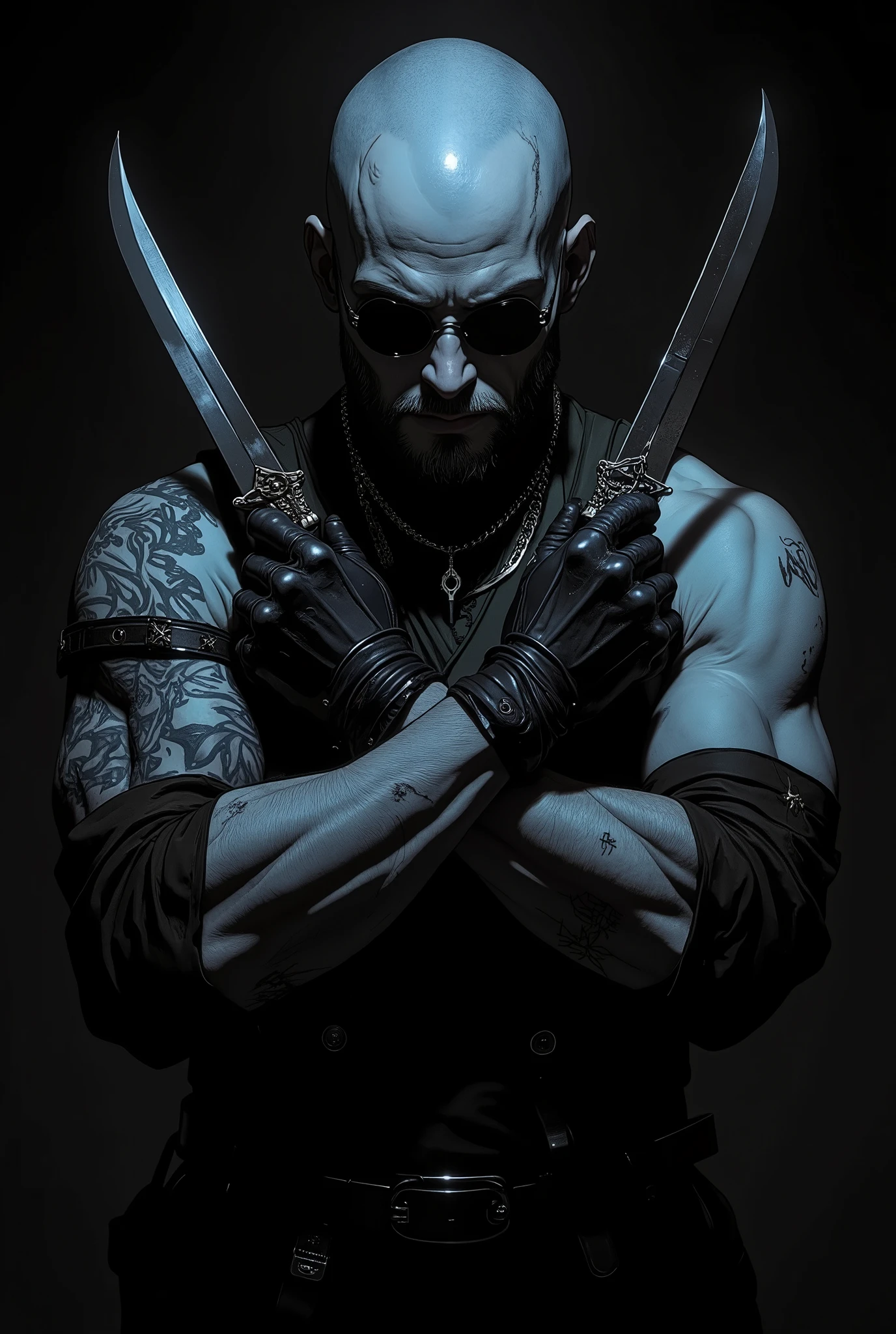 Smoke character from the game mortal kombat with a cigarette in his hands 