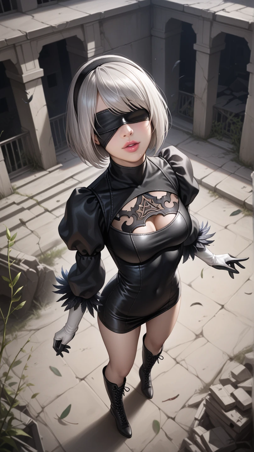 an grey alien monster vampire, wearing a meat dress, angry screaming happy sad crying, in a candy street, lots of insect people looking at her, 8k
