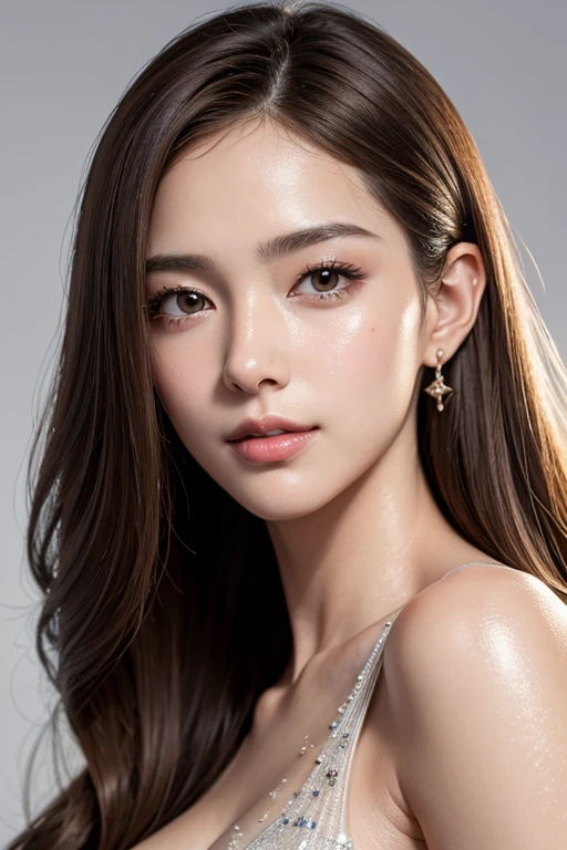 ((Highest quality, 8k, masterpiece: 1.3)), Sharp focus: 1.2, Perfect figure: 1.4, Slim Abs: 1.2, ((Dark brown hair, : 1.4)), dress: 1.1), City of night, Highly detailed face and skin texture, Beautiful Eyes, double eyelid