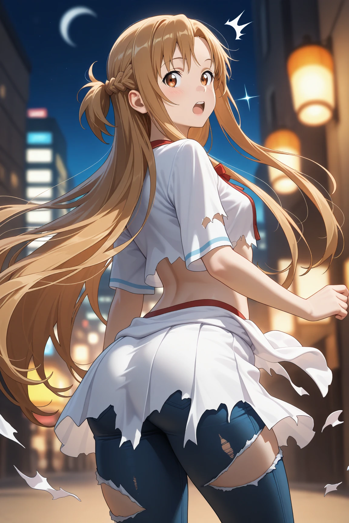 high resolution, ultra-sharp, 8k, Masterpiece, Karuizawa Kei, looking at the viewer, Photography from behind, thick ass, wearing red thong, seductive smile, beautiful face, ashamed, ashamed, sticking out ass,