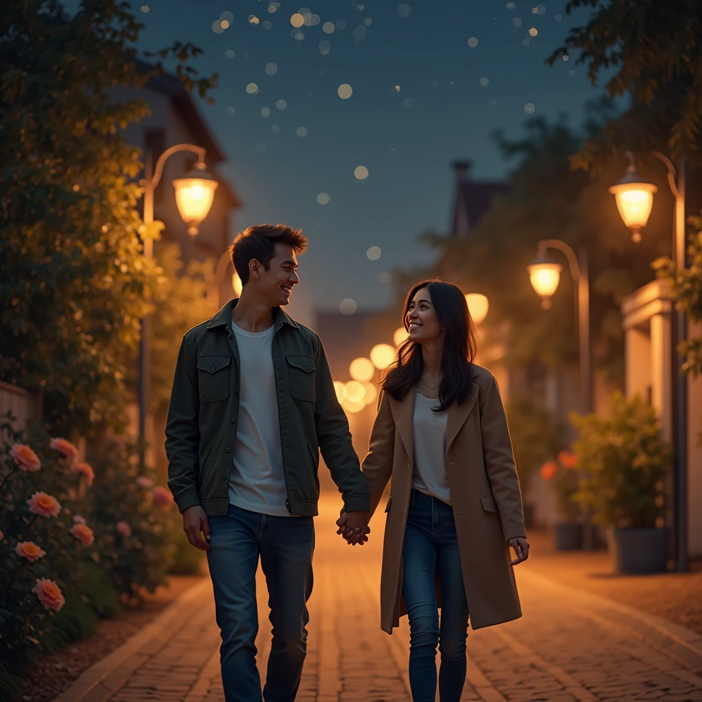 graphic design, flat design, a boy and a beautiful girl in their twenties, hugging, in love, romance. Full body. Night city, highly detailed clean, photorealistic masterpiece, professional photography, realistic, very dark background, isometric, vibrant color vector, high definition