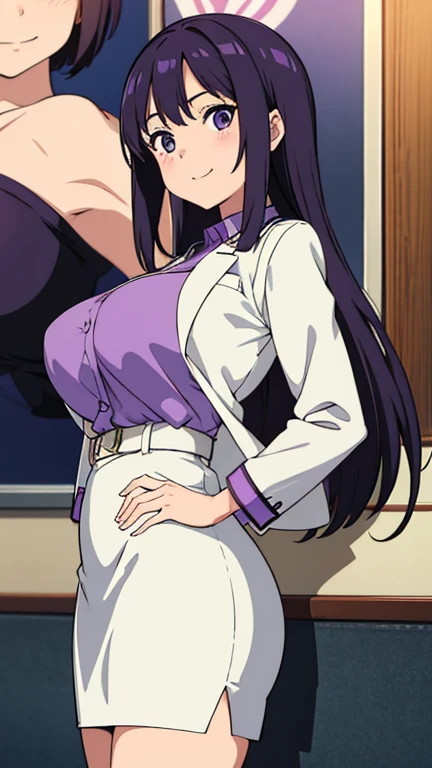 midoribyakudan, midori byakudan, long hair, black hair, (purple eyes:1.1),large breast,
masterpiece, best quality, highly detailed,breasts,skirt,cleavage,long hair,skirt
suit,suit,formal,jewelry,necklace,micro pencil skirt,jacket,smile,makeup,looking at viewer,business suit,
lipstick,office lady,mature female,micro miniskirt,indoor,office,office lady ,smile, open mouth, (nsfw) not
safe for work, holding a gun, evil expression, exposed belly, exposed navel, exposed midriff, exposed
lower belly , lipstick