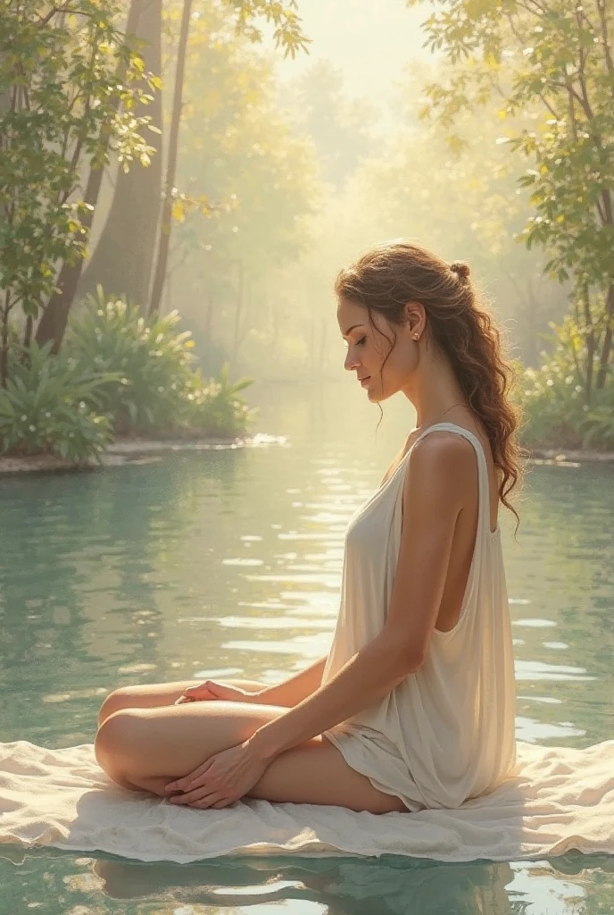 500R,((an woman sitting )),bright background,masterpiece,best quality,super detailed,high resolution,very detailed,8k uhd, (fidelity, fidelity: 1.5) , realistic, (natural light), (bokeh: 1.5), (depth of field), bokeh background, amazing, fine detail, best, high quality, RAW photo, pureerosface_v1,