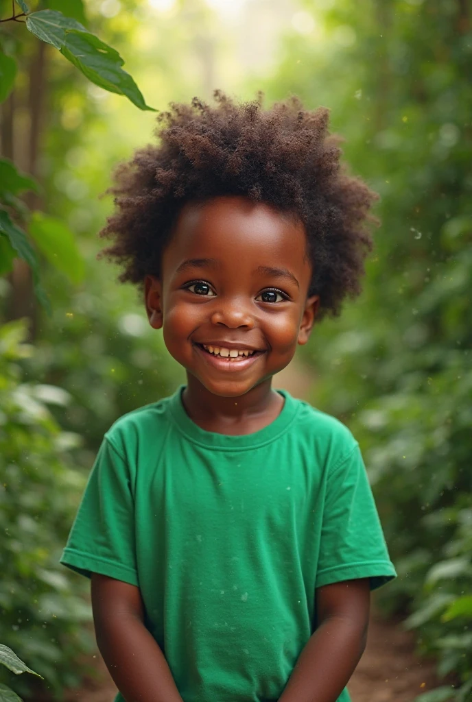 Black child making a silent gesture