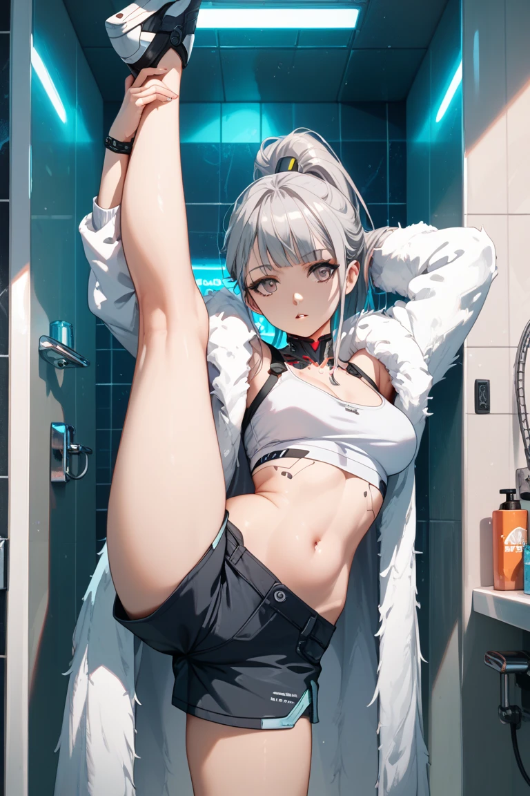 The light is shining,15 year old girl,There is a girl with short white hair and a tight white thong on the sofa.,Peerless beauty,perfect face,Perfect body,Pink skin under thong, exposed navel,Very thin thighs,very thin calves,Anime girl spreads her legs,White sweat on inner thighs,white sweat on abdomen,Put your hands on your head,armpit,lying on the sofa, very sexy pose, lying on the sofa, lying down, lie flat, beautiful anime girl, Anime Barbie wearing white knee-high stockings, pretty face,small breasts,Wear a white sports bra,Cover the upper breast, smooth pink skin,marks of strangulation,sweating,wet,(facial)blush,open a big mouth