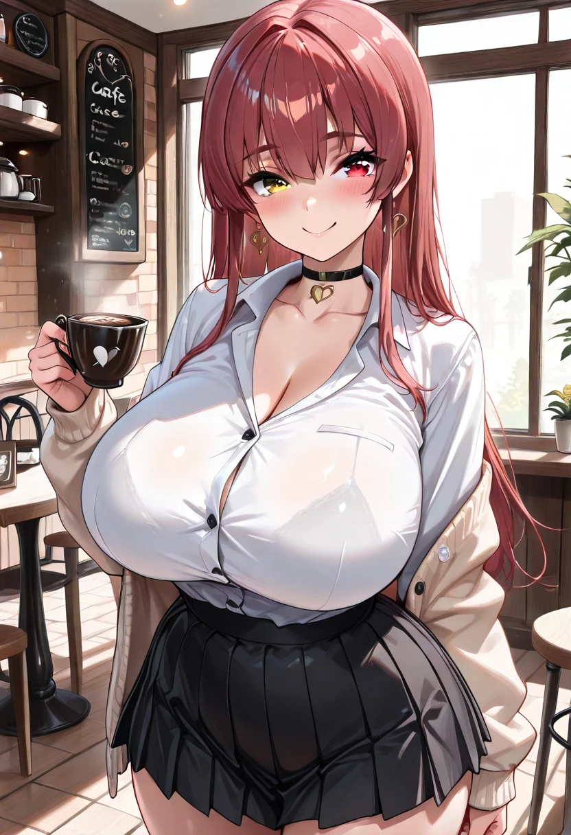 /draw ai_generated curvy_body curvy_female curvy_figure The average cup size female_only huge_breasts looking_at_viewer +maid solo_female solo_focus stable_diffusion waitress orange_hair green_eyes lifts the skirt showing black panties legs in pantyhose