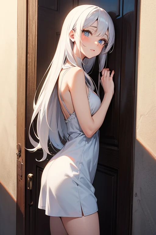 (Super detailed、Ultra-high resolution、Detailed Background)、((Flat Color))、((colorful))、((Floating colorful water))、1 female、break、body paint、Feminine beauty、Warm body type、 1.8、Sexy Random Pose、Back view、
Long Hair、Silver Hair、micro mini dress