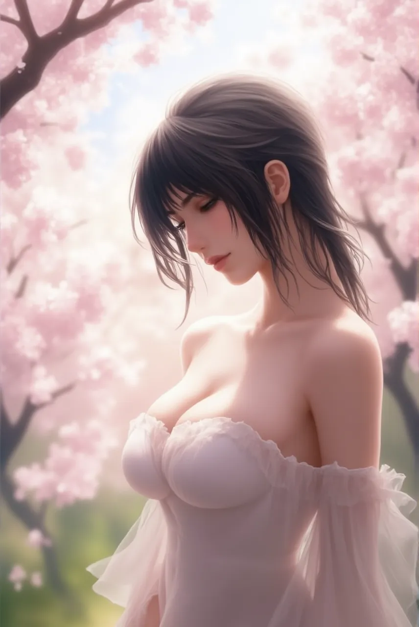 (Highest quality、Masterpiece、Very high resolution、Ultra HD、2.5th dimension 1.5)、(A woman who combines perfection and ultimate beauty:1 person、Highly detailed face、Highly detailed body)、Realistic portraits、Beautiful body、Beautiful Face、(Perfect figure:Beautiful Breasts F Cup)、(Medium Short Hair)、(Mr.々Hair style、Beautiful Hair、Beautiful Hair)、(((nude:フルnude 女性器:pubic hair)))、(Realistic textured skin and body、Realistic breast texture:1.5)、(Beautiful Model Pose:1.5、Sculpture Pose、Photo engraving、photo shoot:1.5)、Bright smile、Open-air bath at dusk、Natural hot springs illuminated by the setting sun、sunset、Natural open-air bath、Hair flutters under the influence of the wind、Styling hair by hand、Cherry tree in full bloom、The cherry blossoms are beautiful、Beautiful views、Beautiful illustrations、sunset、(Exact details、Detailed Images、Accurate Images、Perfect Image 1.5)
