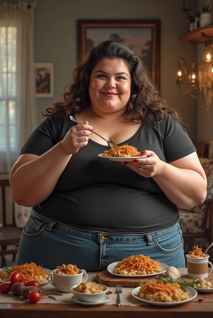 bust 200cm、A super obese middle-aged woman weighing 200 kg cooks.. kawaii