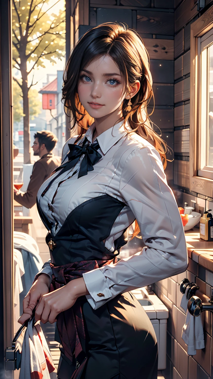 Blonde woman, dressed as dieselpunk, Model shooting style, (Highly detailed CG 8k wallpaper units), The most beautiful art photos in the world, A magnificent professional (photo shoot：Steve McCurry), 8K Ultra HD, Digital SLR, Soft lighting, high quality, Film Grain, Fujifilm XT3 Sharp focus, 5 ....6, Attention to detail, Sharp focus, dramatic, (Wearing diselpunk clothes), (Looking at the audience:1.2),  (Natural light), (Fascinating)