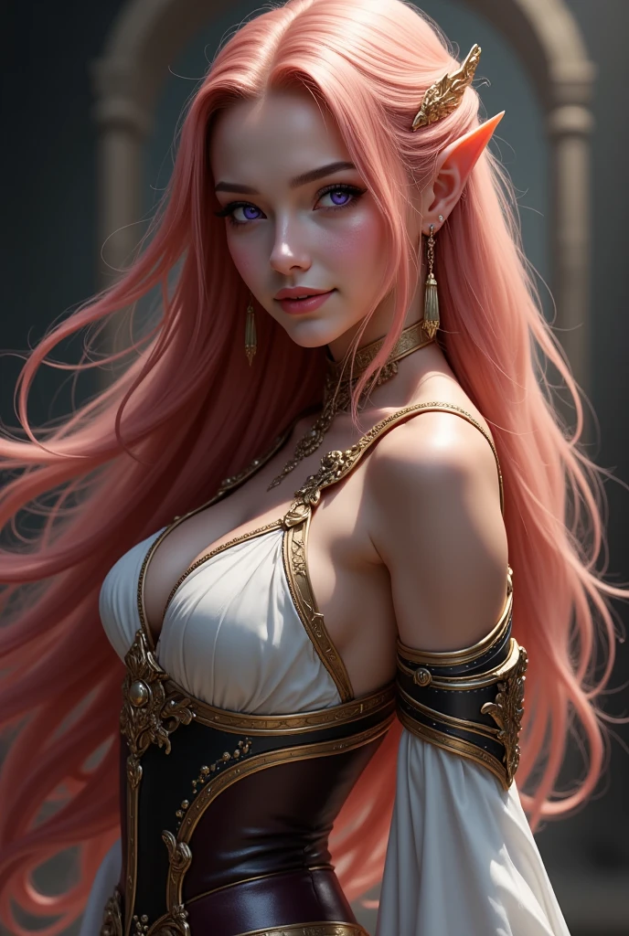 (8K, RAW photo, Photorealistic:1.25) ,( Gloss on lips, eyeslashes, gloss face, Glossy glossy skin, Best quality, 超高分辨率, Depth of field, color difference, Caustics, Broad lighting, naturalshadow, Kpop idol) tmasterpiece,Best quality,Portrait of 1girl,((best qualtiy)), ((tmasterpiece)), (the detail:1.4), 3D, hdr(HighDynamicRange),Ray traching,NVIDIA RTX,Hyper-Resolution,Unreal 5,Subsurface scattering、PBR Texture、post-proces、Anisotropy Filtering、depth of fields、maximum definition and sharpness、Many-Layer Textures、Albedo e mapas Speculares、Surface coloring、perfectly proportions、rendering by octane、Two-colored light、largeaperture、Low ISO、White balance、the rule of thirds、8K raw data、Raised translucent top, Smaller top, Smaller white lace shorts, Raised, Mature feminization, Flattering eyes, White lace translucent top,Flat naked abdomen, Snow-white thighs, White lace stockings, Bare arms, Mature charm deep V open neck,Long shiny pink hair, White lace translucent shorts perfect figure 9-head beauty body contains thunderbolt eyebrows golden red flame