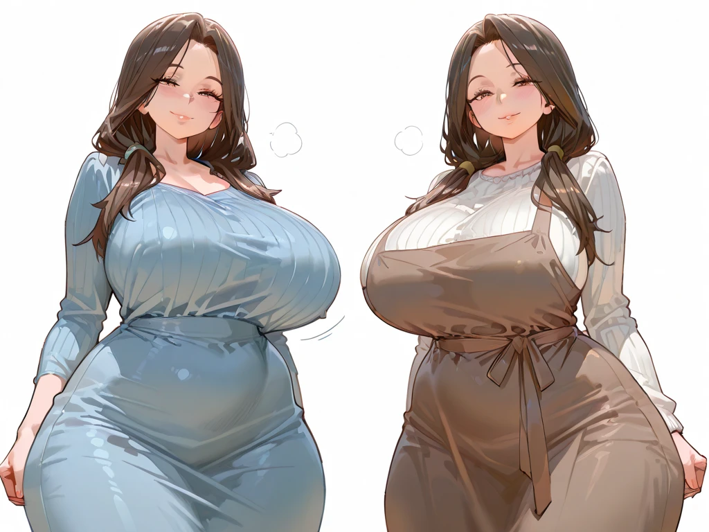 Pregnant, huge belly, huge breasts, thick thighs, very thight clothes, best quality, full body