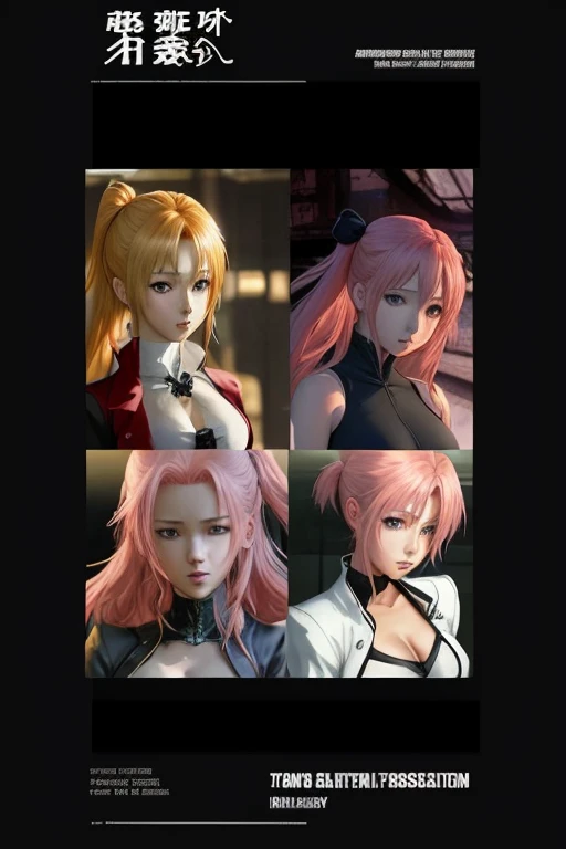 Harem Multiple Girls Leather Jacket School Smiling Long Hair Best Quality Masterpiece Blonde Pink Hair Future