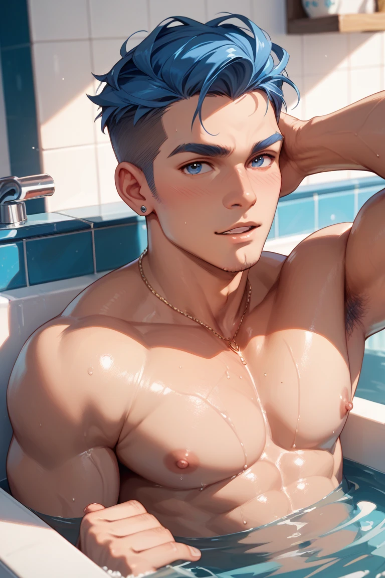 A young boy with white hair,fair skin,handsome,The triangle briefs are wet, so I took half of them off.,裸上半身Soaked in milk,Showing six-pack abs and chest muscles with water droplets on them,Soaked in milk,纖細長腿Soaked in milk,There is a big protrusion from below and milk is spurting out,Soaked in milk,Tilting their head back, they wore an expression of comfort.,Milk flows from the corners of the mouth,Sticking out tongue,Drinking milk,Very shy expression,Milk flows from the corner of the mouth,covered in milk,soak in milk,There's milk on your face too,Milk flows from the corners of the mouth,身上Soaked in milk,Complete character,To the light,The light shines on the abdominal muscles,milk everywhere