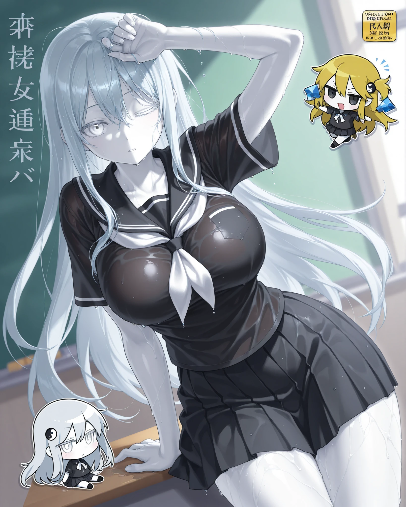 masterpiece, best quality, paizuri, school bag , bandaid, uwabaki, torn pantyhose, show foot, spread , ass_visible_through_thighs, surrounded, multiple others, exhibitionism, audience, background characters, crowd, public humiliation, game_cg, bishoujo, absurdly long hair, white hair, hair wings, crossed bangs, wavy hair, bangs, blunt bangs, naughty_face, endured_face, large breasts, breasts out, cum_on_breast, cum_on_hair, cum_on_food, cameltoe, _juice, grinding, huge_ass, spread_ass, buttjob, femdom, , happy_sex, spitroast, 69, uncensored, , areolae, groping, handjob, facial, tapegag, footjob, thigh_sex, female_, multiple_insertions, x-ray/cross-section/internal_, _in_thighhigh, girl_on_top, bra_lift, transparent underwear, skirt lift, undressing, shirt lift, one breast out, mole on breast, hanging breasts, bouncing breasts,