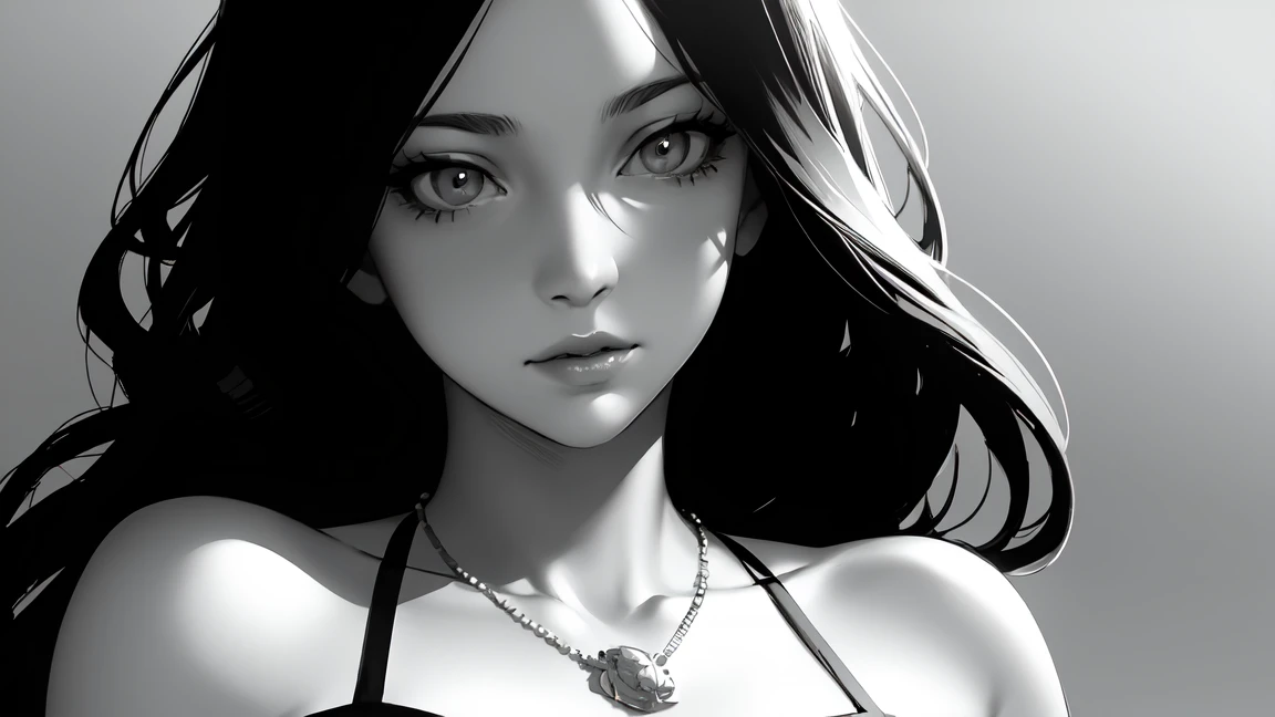 retro anime 90s woman drawing cartoon type fucking boss professional, simple, Black and white, shadow, detailed close-up best quality