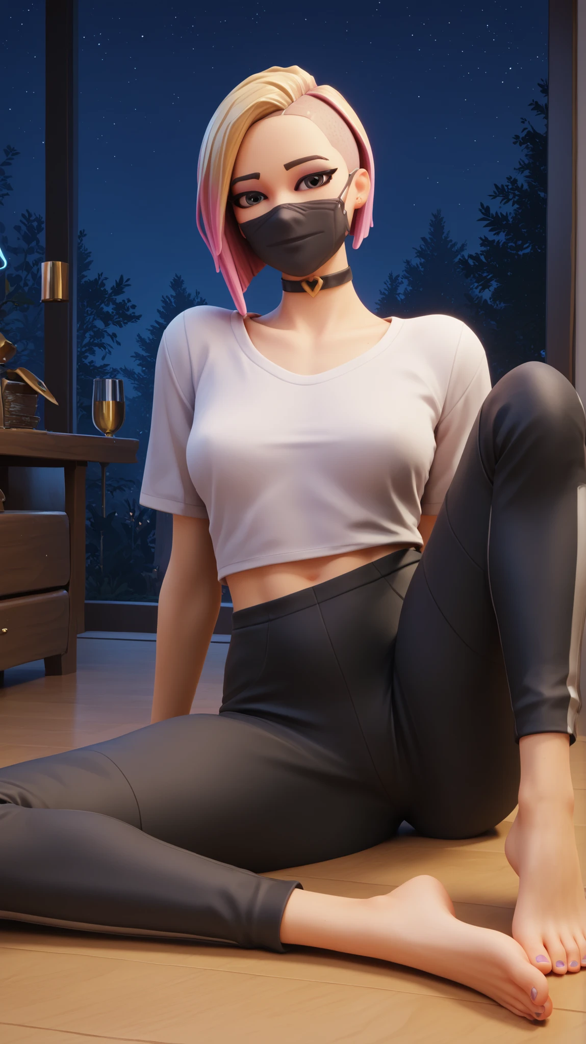 <lora:Fortnite_Highwire_1.1:0.8>, Fortnite_Highwire, T-Shirt, (Purple Skirt:1.4), Sneakers, (((interior, bedroom, sitting at a computer))), ultra realistic 8k cg, picture-perfect face, flawless, clean, masterpiece, professional artwork, famous artwork, lighting, cinematic bloom, perfect face, beautiful face, beautiful eyes, volumetric lighting, cgi, 3d, octane render, ambient occlusion