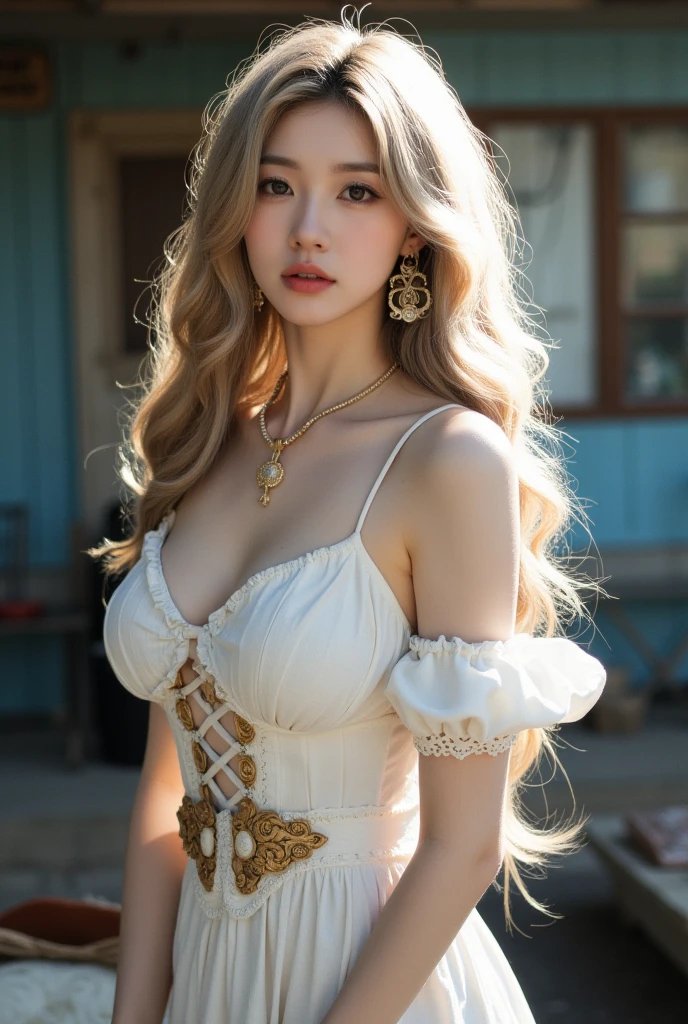 1 mixed-race girl,Lolita style,European aristocrats,Elegance,clean environment,elegant aristocratic girl,((tmasterpiece)),high high quality,ultra - detailed,combed blonde hair+white apparel:1.2,sweet and delicate girl,exquisite facial features,perfect body figure,There are bubbles around,The colors are bright and bright,pearl white background,Romantic long hair,Natural soft light,warm and sweet,blue color eyes,Gorgeous hair decoration。Delicate skin texture,True humans,Relaxed state,Solid color skirt,((tmasterpiece)),high high quality,ultra - detailed,,bjd,Lolita prostitute,exquisite facial features,face adorned with pearls,There are bubbles around,The colors are bright and bright,Romantic long hair,Natural soft light,warm and sweet,with brown eye,Gorgeous hair decoration,