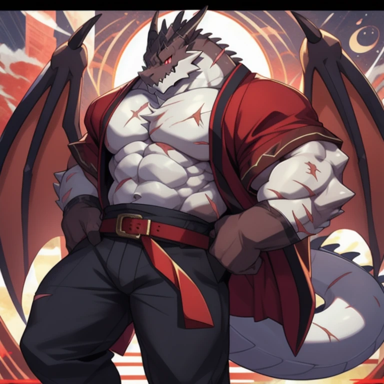 disney,anime character with Black dragon , Black dragon_beast, Firmware version, high resolution committee, ((Black dragon)), only, muscular!, anthropomorphic dragon, Black,Black!,Black!!muscular character, dragon, super detailed!!, beefy, black all over, 全身Very rich in details,(32k),(black all over:1.2),(The two eyes are not the same color，different color:1.8),HD,(Wearing Taekwondo uniform:1.5),alone,(express contempt:1.3),hope,(One eye is blue，The other eye is golden:1.8),(A pair of eyes with different pupil colors:1.5),(Serious:1.6),(boxing gym:1.5),(Look at you head-on:1.5),(Close-up of the bust:1.3),((Blackfur)),(Very rich in details:1.3),(strike a mighty pose:1.4),(forehead band:1.2)