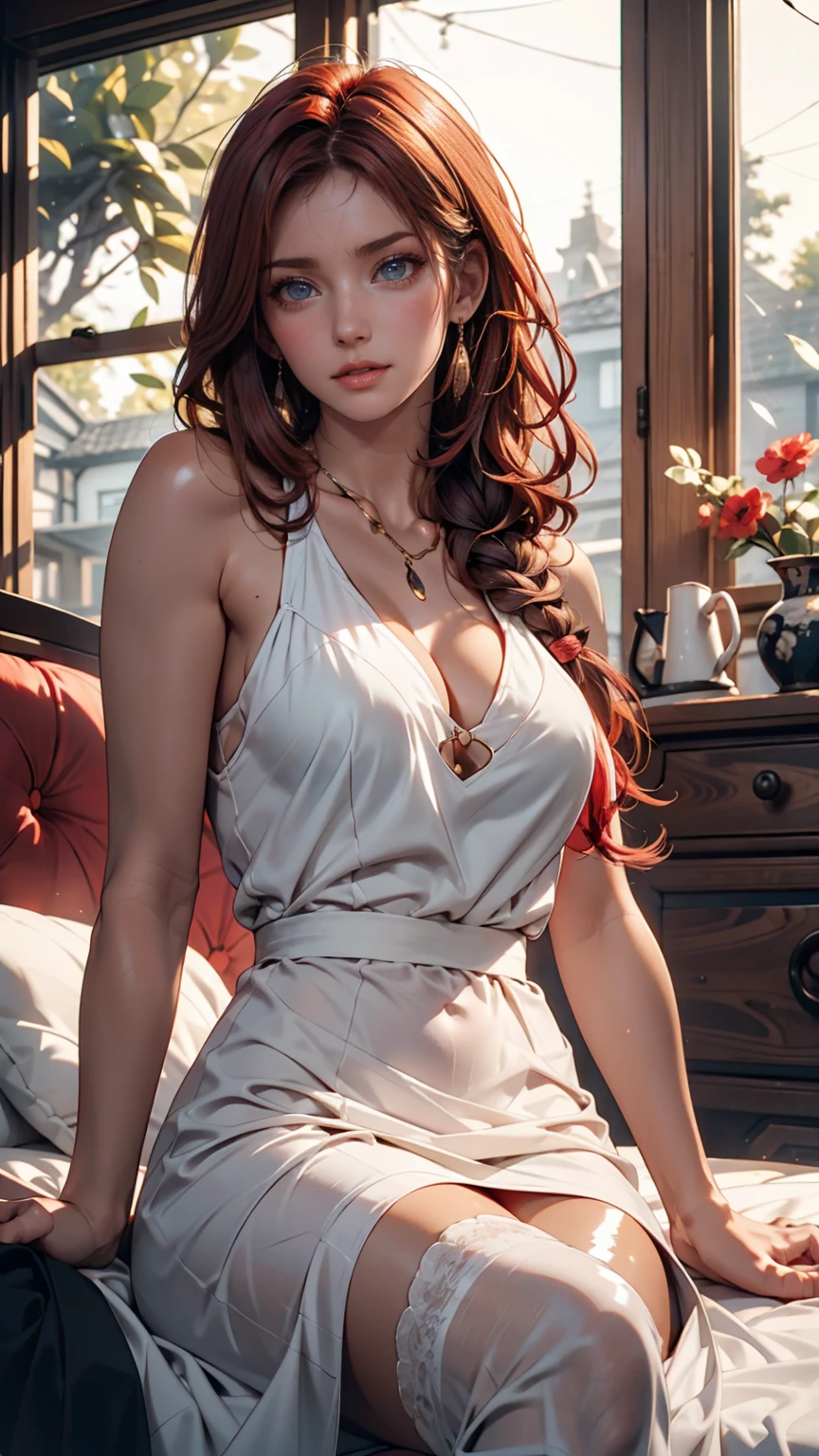 red wine, Sexy beauty, White lace