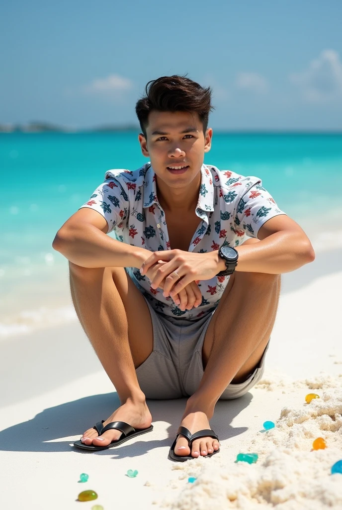 male　Age 28 swimwear hawaii lifesaver smile