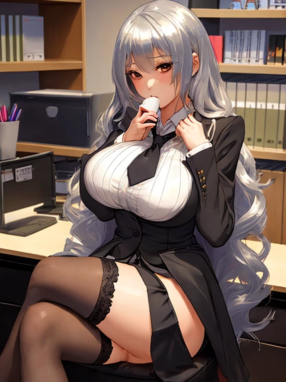 ((obra maestra)), ((mejor calidad)), (ultra detallado), ((extremadamente detallado)), 4k, (8K), mejor calidad, (Hermoso), estilo animado, mirar hacia arriba desde abajo, bar, noche, a pretty girl, 1 chica, solo, traje, Hermoso rainbow hair, Hermoso blue eyes, ((Hermoso eyes)), De piel blanca, pendientes, collar, sonrisa