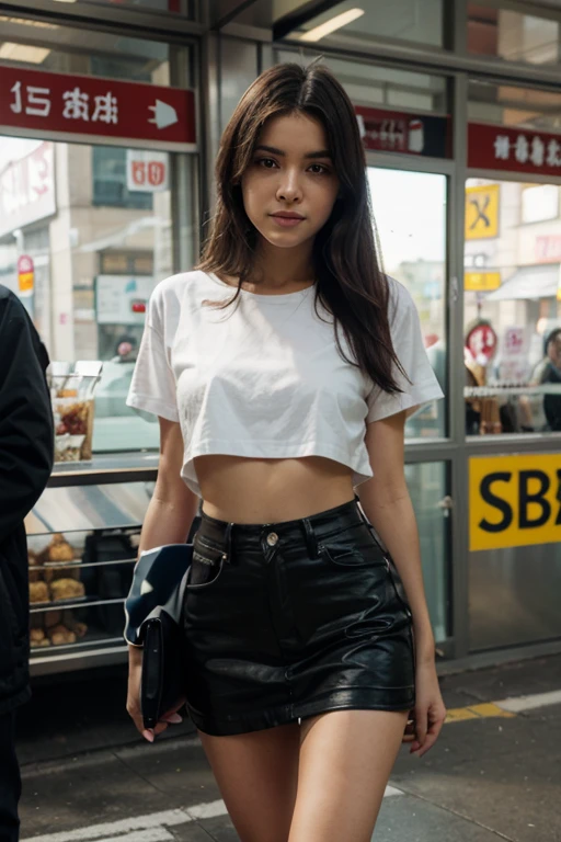 (best quality), ((Ultra detailed)), Photo of a woman, a black fitted top with a pair of dark blue skinny jeans, sits in bus and looks out the window, sunlight, 18 years old, Perfect Body, Perfect rare face, (very detailed skin), black colored hair, Skin texture, Sharp focus on rare face, Perfect brown eyes, (Photorealistic), Film grain, 