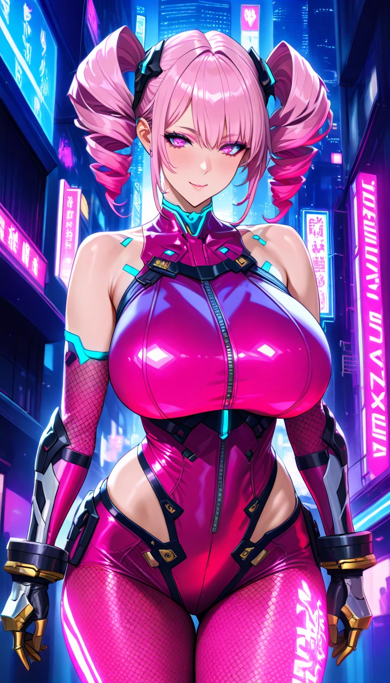 Girl with pink hair , big breasts , sexy