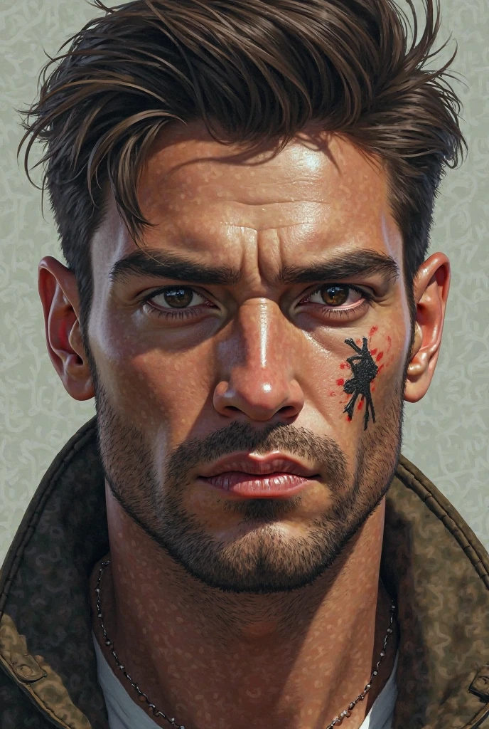 Abs male,With a gun,(Gun body wear details:1.5),Surrounding war,Sense of line