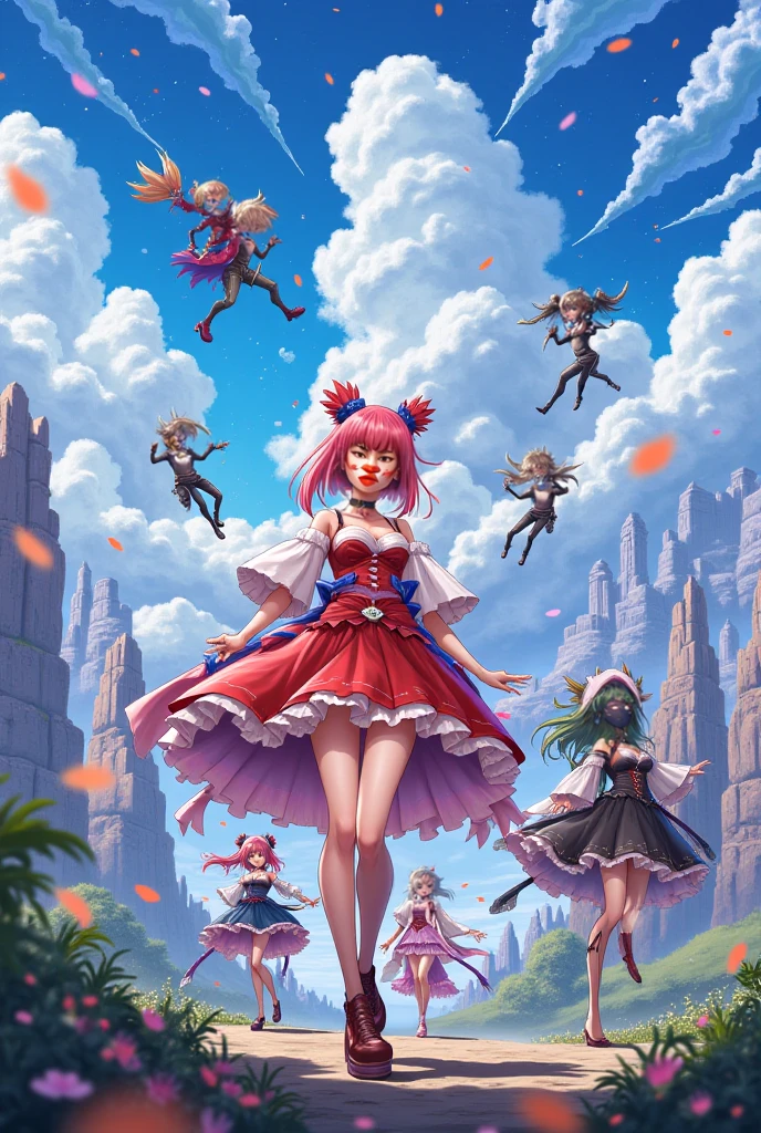 One cartoon character holding a snowball, of a ramlethal valentine, elf girl, annie from league of legends, miss fortune, samira from league of legends, amy rose red dress, from league of legends, shining pink armor, krenz cushart and artgerm, from overwatch, elf girl wearing an flower suit, viOne cartoon character holding a snowball, of a ramlethal valentine, elf girl, annie from league of legends, miss fortune, samira from league of legends, amy rose red dress, from league of legends, shining pink armor, krenz cushart and artgerm, from overwatch, elf girl wearing an flower suit, vivy, ((ecchi))