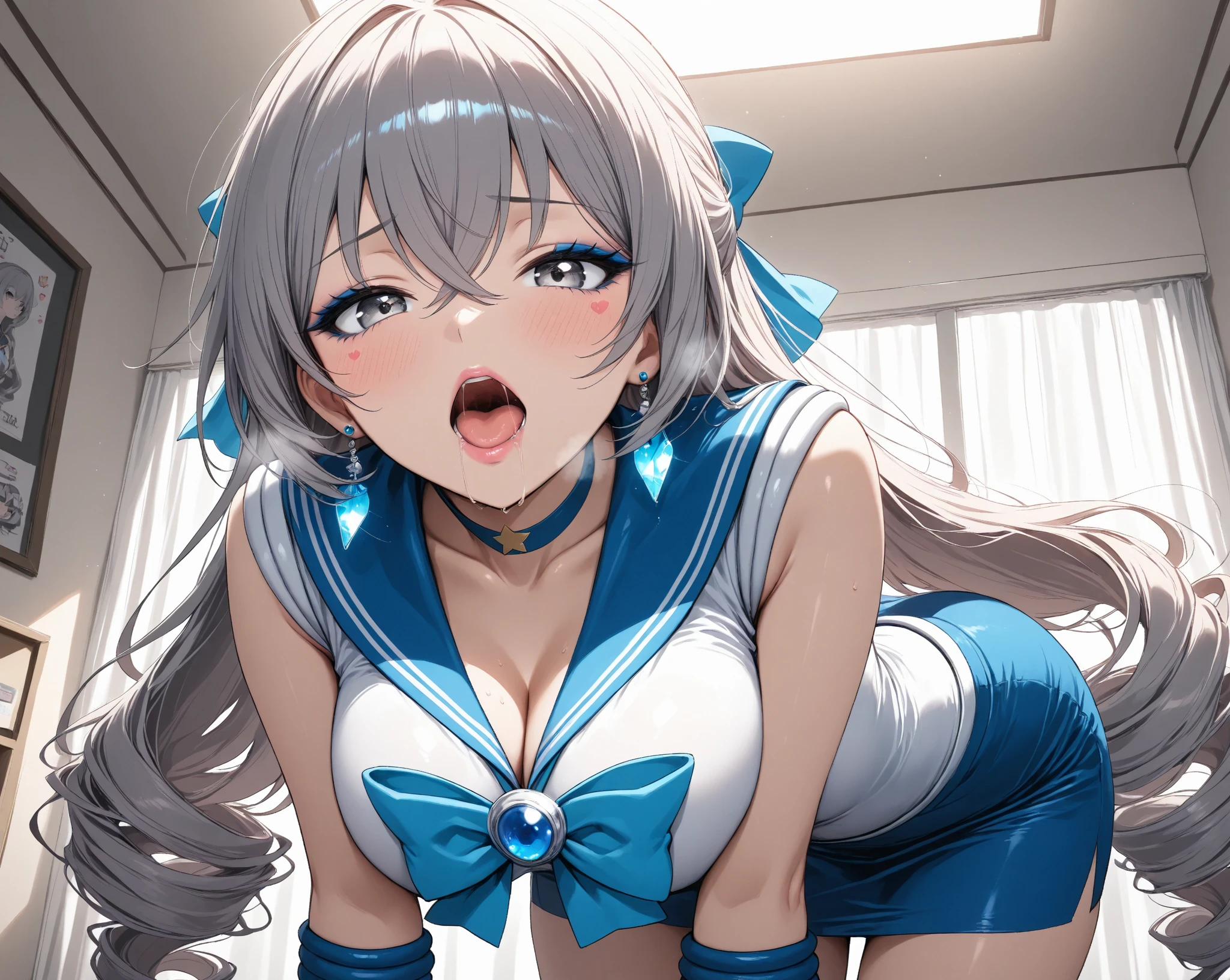 masutepiece,Best Quality,(Absurd realistic structure details),(High resolution complex and detailed text quality),(High-resolution microstructure、High poly 3 boobs boobs boobs boobs boobs boobs D rendering correction),Methods of geometry,Careful explanatory anatomy,
BREAK,
1 beautiful girl, 1girl in, (Cute:1.5),(Cool:0.8), (Beauty:1.5),(Chibi:0.5), (17 years old girl), (girl, Older sister, Unclear, Beautiful face of Japan:1.2) BREAK, (A detailed eye,Tsuriformes:1.2),(Silver hair,Long hair in a bun,Deco:1.8), star eye silhouette, (long eyelashes, Double eyelids:1.2), cleavage, ,Swaying udder, Clear skin, Beautiful skin, Shy, Erect ,Clear skin, Beautiful skin, Shy, gleaming skin,(best quality face),(Top quality glowing eyes),(red blush,embarrassed from,hide your chest with both hands:1.45), BREAK (Pink Theme:1.4), (Vivid colors:1.3), (Playboy Bunny,:1.45), hugging a teddy bear, Sparkle effect, random colored petals, Many petals, Fluttering petals, prismatic effects,
BREAK,(morning), inside in room,Gothic bedroom, a canopy bed,huge window,naked girl poster,coke,on back, tusk, Open mouth, Looking away,depth of fields,
BREAK,wakame,wakame,wakame,(Cowboy Shot:1.4),
BREAK,(Blurry background:1.3),(absurderes, hight resolution, Super Detail Art),cel shading,Clear Color, Lonely optical effect, Beautiful pictures, Bright glow, mystic atmosphere,(Close-up of girl:1.1), Mystical light particle effect,manga influence, clean line drawings,