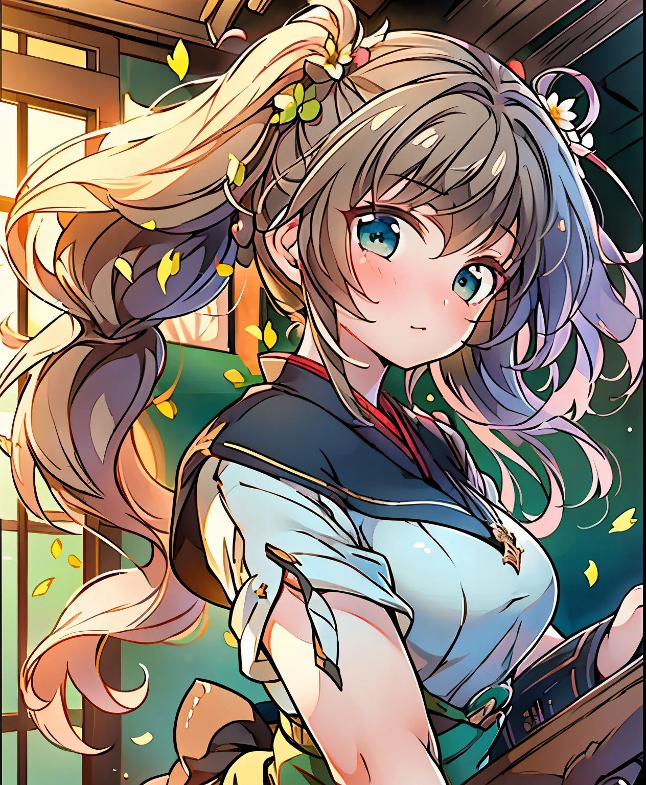 ( masterpiece、 Best Quality、 Best Quality、Official Art、 beautiful and beautiful :1.2)、(一人のgirl:1.3) ,、light green twin tails, beautiful breasts,Best Qualityの, masterpiece, high resolution, very well detailed, girl, nice, クリvinegarタルクリアな白い肌, Asian Girl, full body, young, , , s、the road to school is bright, summer uniform, holding a student bag , wind and hair fluttering , beveled from behind , ミニvinegarカート, vinegar: 1.25), fantasy, キャンパvinegar, flower bed, 8k,(masterpiece:1,2), Best Quality, masterpiece, high resolution, original, highly detailed wallpaper, perfect lighting,(highly detailed CG:1.2), drawing, Pen,