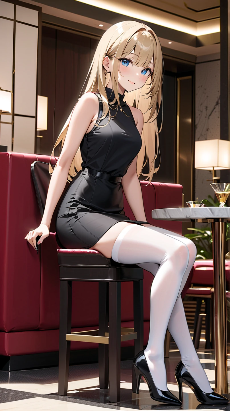 ((Female Teacher Sitting on Classroom Chair and Opening Legs)), Necklace, Earrings, Full Body V6, (((Long Blonde Hair)), ((Translucent Black Mini Dress, Skirt)), Cleavage Emphasis, Sleeveless, Short, ((White Underwear Visible)), Superb, Ultra High Definition, RAW Photography, Realism 1.25), (Bright Lip Gloss, Long Eyelashes, Smooth) Face, Bright Skin, Natural Shadows, Wide Light, Wide light, depth of field, strong colors, subtle caustics: 0.8), smile, (big), v6 with contempt and arrogance and elegance, with windows showing different buildings in the city,