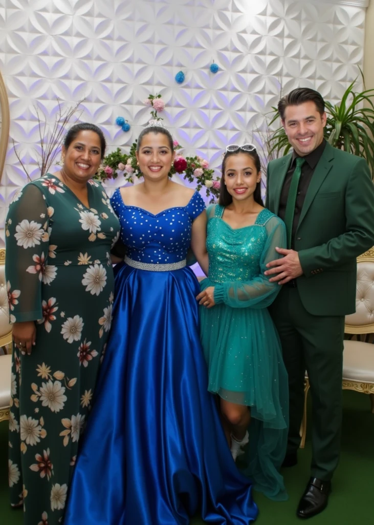 fami, homem mulher, e duas filhas , ((Melhor Qualidade, 8K, Obra-Prima: 1.3)),