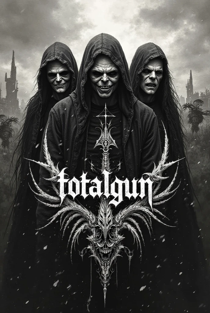 badass creepy black metal album cover with a cool band logo that says Nvexua