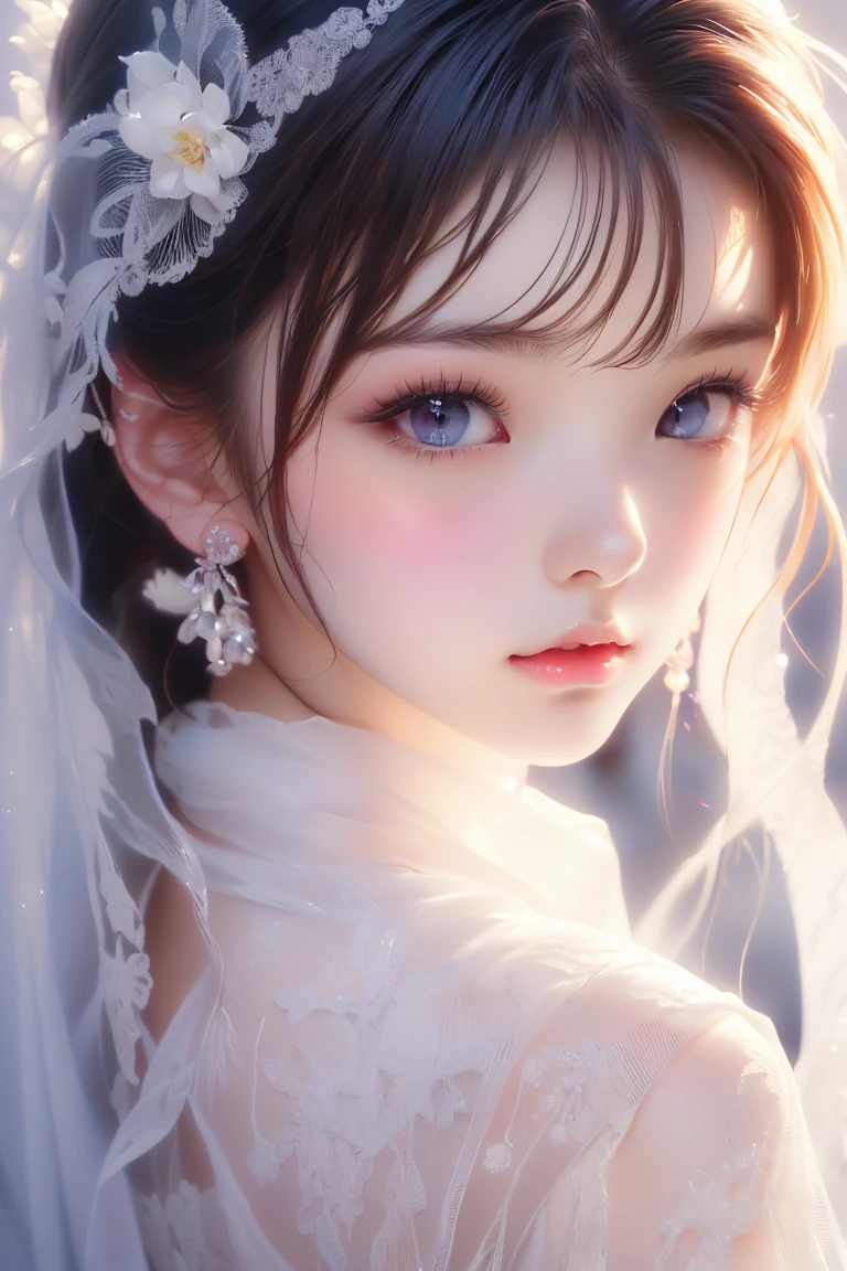 detailed face, cute face,(8K, Highest quality, masterpiece: 1.2), Super detailed, Highest quality, Ultra-high resolution, Professional Lighting,, Paris , Storm scene, Edwardian woman in white, watercolor